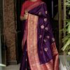 Purple Soft Silk Cloth Pallu Saree