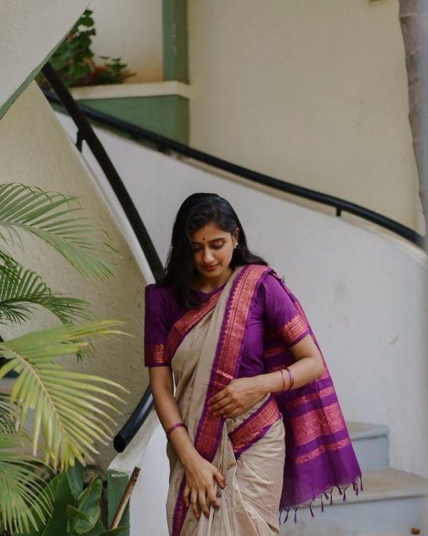 KP - 5044 Cream Color Soft Lichi Silk Jacquard On All Over Saree Casual, Party Wear, Wedding, Events Etc. Expected Delivery 4-6 Working Days @1449/- | Sarees, Bollywood Sarees, Creative Sarees, Designer Sarees, Embroidered Sarees, Ethnic Saree, Modern Digital sarees, Party Wear Sarees