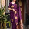 KP 5062 Dark Purple Color Soft Lichi Silk Jacquard On All Over Saree Casual, Party Wear, Wedding, Events Etc. Expected Delivery 4-6 Working Days @1299/- | Sarees, Bollywood Sarees, Creative Sarees, Designer Sarees, Embroidered Sarees, Ethnic Saree, Modern Digital sarees, Party Wear Sarees