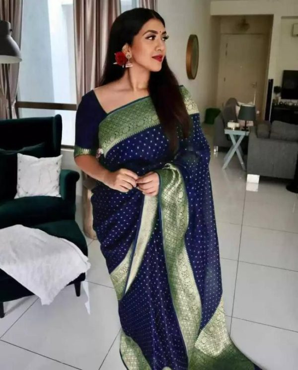 KP 4012 Navy Blue Color Soft Lichi Silk Cloth Beautiful Rich Pallu Saree Casual, Party Wear, Wedding, Events Etc.   Expected Delivery 4-6 Working Days @ 1349 | Sarees, Bollywood Sarees, Creative Sarees, Designer Sarees, Embroidered Sarees, Ethnic Saree, Modern Digital sarees, Party Wear Sarees