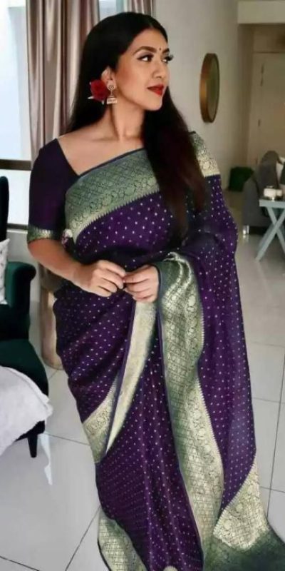 KP 4012 Violet Color Soft Lichi Silk Cloth Beautiful Rich Pallu Saree Casual, Party Wear, Wedding, Events Etc.   Expected Delivery 4-6 Working Days @ 1349 | Sarees, Bollywood Sarees, Creative Sarees, Designer Sarees, Embroidered Sarees, Ethnic Saree, Modern Digital sarees, Party Wear Sarees