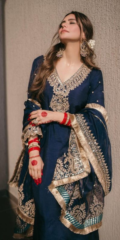 Majestic Navy Blue Color Pure Chinnon Silk Embroidery Salwar Suit