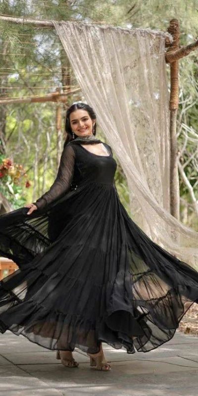 Stylish Black Color Garget With Full Sleeves Fancy lace Gown