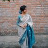 Silver Soft Silk Butti Work Saree