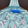 Light Blue Soft Silk Digital Printed Saree
