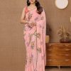 Peach Soft Georgette Silk Design All Over Saree