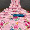 Pink Soft Silk Digital Printed Work Saree