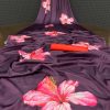 Purple Soft Silk Digital Printed Work Saree