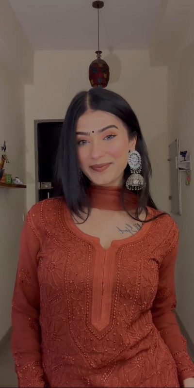 Classic Peach Color Georgette Thread Embroidery Salwar Suit