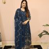 Royal Blue Georgette Sequence Embroidery Gown