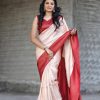 Cream Soft Silk Pallu All Over Saree