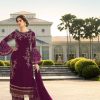 Elegant Purple Color Georgette Embroidered Sequence Salwar Suit