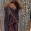 Purple Soft Embroidery Sequence Saree