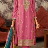 Fancy Pink Color Vichitra Embroidery Codding Sequence Work Salwar Suit