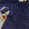 Blue Georgette Sequins Embroidery Work Saree