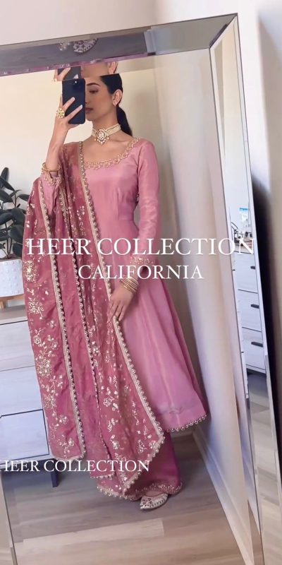 Glamorous Pink Color Jimmy Choo Embroidery Anarkali Suit