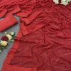 Red Georgette Sequins Embroidery Work Saree