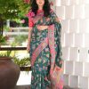 Green  Running Thread Zari Work Saree