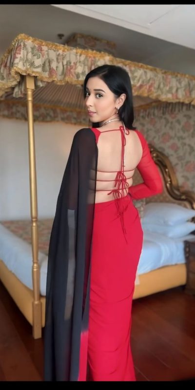 Grand Black & Red Color Soft Georgette Silk Design All Over Saree