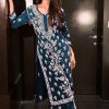 Grand Navy Blue Color Georgette Thread Embroidered Salwar Suit