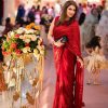 Grand Red Color Georgette Sequins Embroidery Work Saree