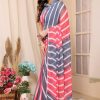 Pink & Blue Soft Georgette Silk Design All Over Saree
