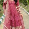 Pink Georgette Material Digital Printed Anarkali Suit