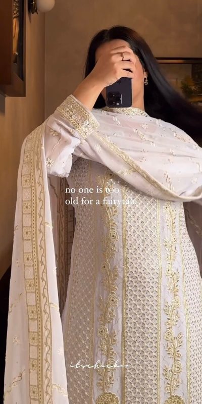 Perfect White Color Georgette Sequence Embroidery Salwar Suit