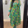 Pretty Green Chinon Printed And Sequence Embroidery Salwar Suit