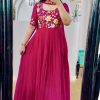 Pink Faux Georgette Multi-Thread Anarkali Suit