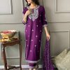Purple Rayon Kurti With Full Mirror Work Kurti