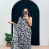 Black Georgette Digital Printed Work Saree