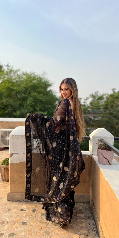 JR 596 Black Color Georgette Sequence Lace border Work Saree Casual, Wedding, Festive, Events Expected Delivery 4-6 Working Days @1599/- | Sarees, Bollywood Sarees, Creative Sarees, Designer Sarees, Embroidered Sarees, Ethnic Saree, Modern Digital sarees, Party Wear Sarees