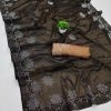 Coffee Black Ket Embellished Swarovski Diamond Saree