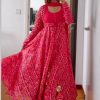 Stylish Pink Color Georgette Bandhani Digital Printed Salwar Suit