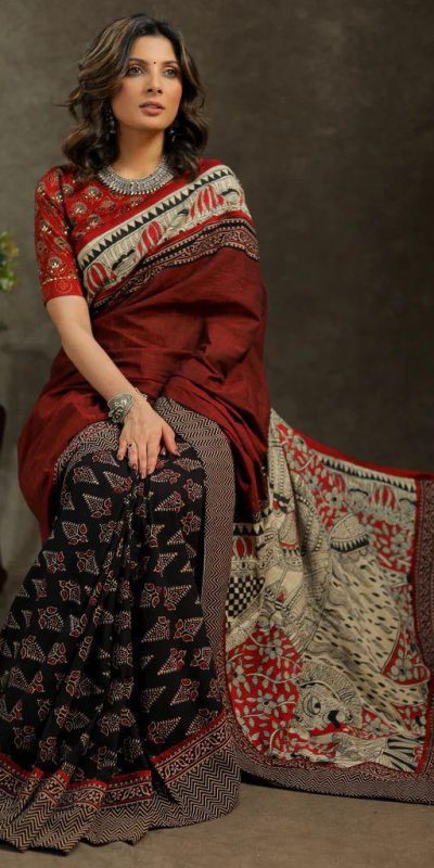 Sublime Black Color Georgette Digital Printed All Over Saree