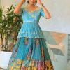 Sublime Blue Color Chinon Embroidery Thread Work Lehenga Choli