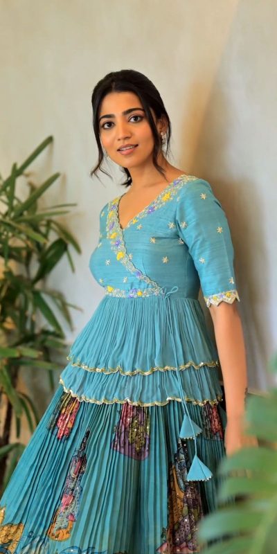 Sublime Blue Color Chinon Embroidery Thread Work Lehenga Choli