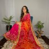 Pink Chiffon Material Double Shaded Work Saree