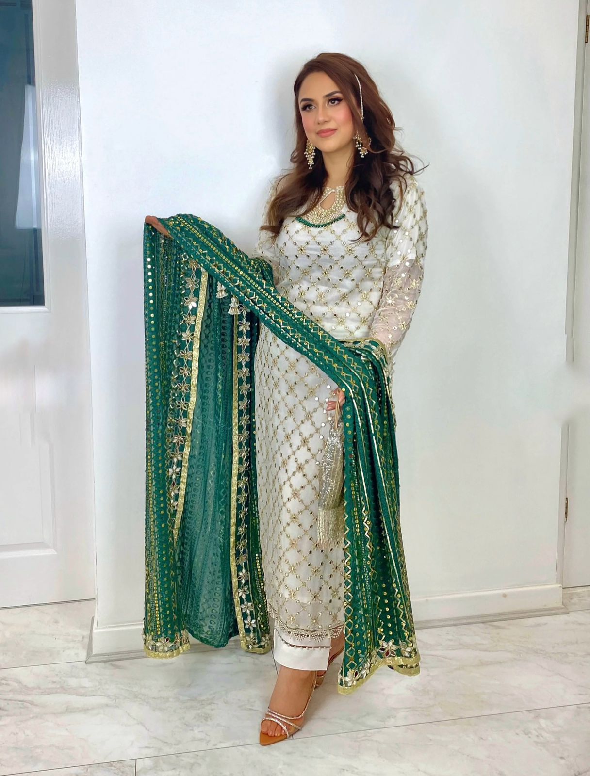 green and white combination dress 14 August new style dress designs/green and white combination dress designs for girls