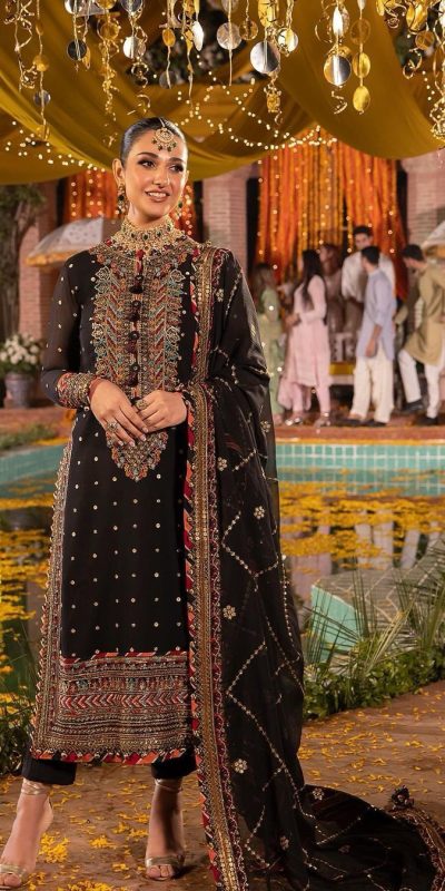 Artful Black Color Georgette Sequence Embroidery Salwar Suit