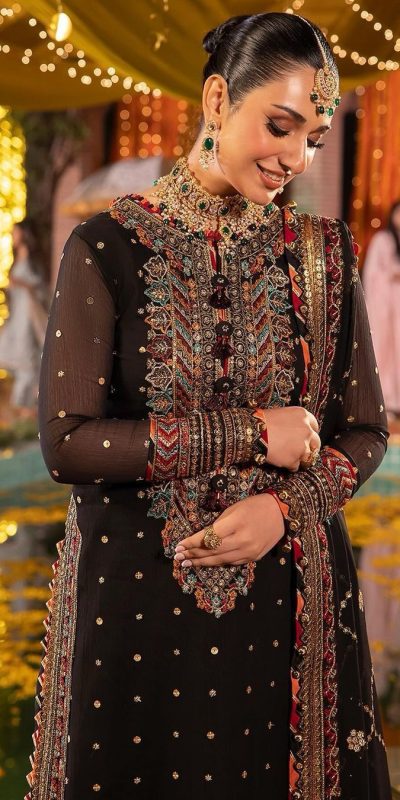 Artful Black Color Georgette Sequence Embroidery Salwar Suit