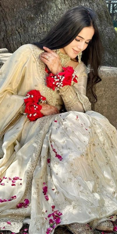 Attractive Grey Color Chinnon Silk Embroidery Work Salwar Suit