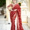 Red Soft Silk Jacquard All Over Work Saree