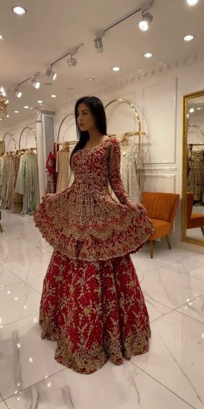 Classic Red Color Georgette Thread Sequence Lehenga Choli