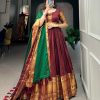 Maroon Narayan Pet Zari Weaving Work Gown