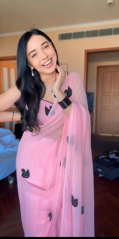 Elegant Baby Pink Color Soft Georgette Silk Design All Over Saree