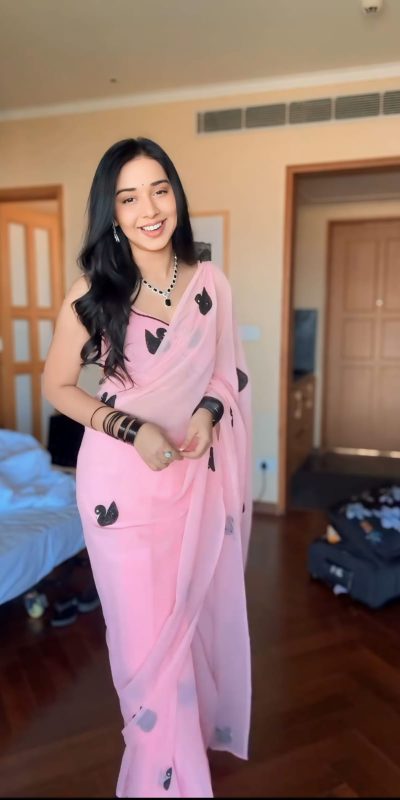 Elegant Baby Pink Color Soft Georgette Silk Design All Over Saree