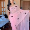 Baby Pink Soft Georgette Silk Design All Over Saree