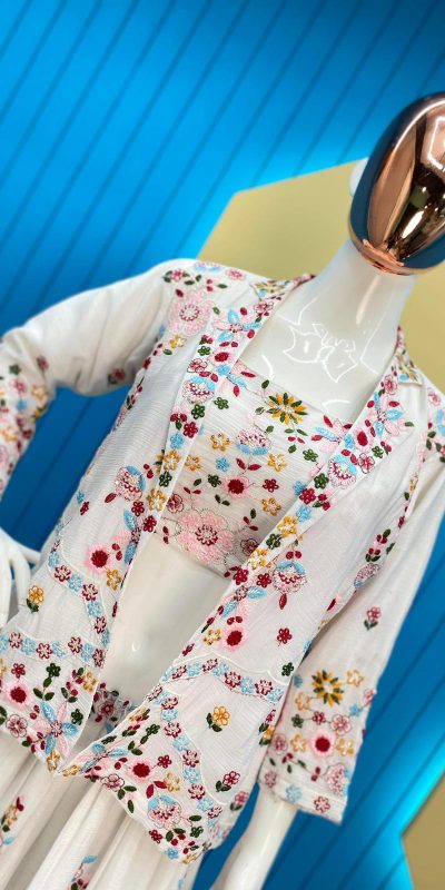 Glamorous White Color Chinon Sequence Embroidery Lehenga Choli